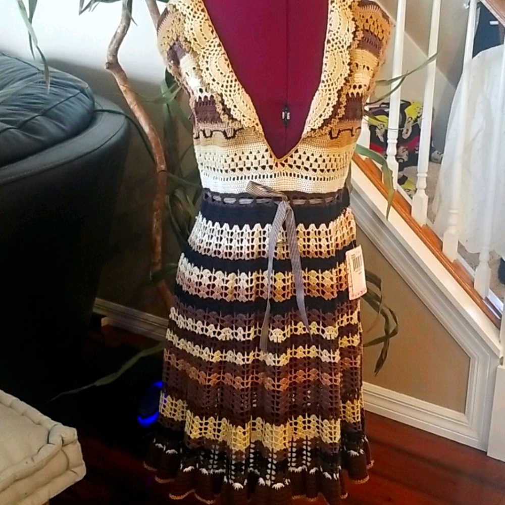 Betsey Johnson Hand Crochet Dress Vintage yet new